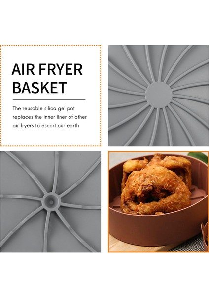 Air Fryer Silikon Tencere-Kağıt Astarlar Için Yedek, Gri (Yurt Dışından) fırsatları