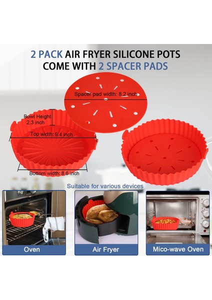 Silikon Hava Fritöz Sepeti, Gıda Güvenli Hava Fritözleri Fırın Aksesuarları (Yurt Dışından) fiyatları
