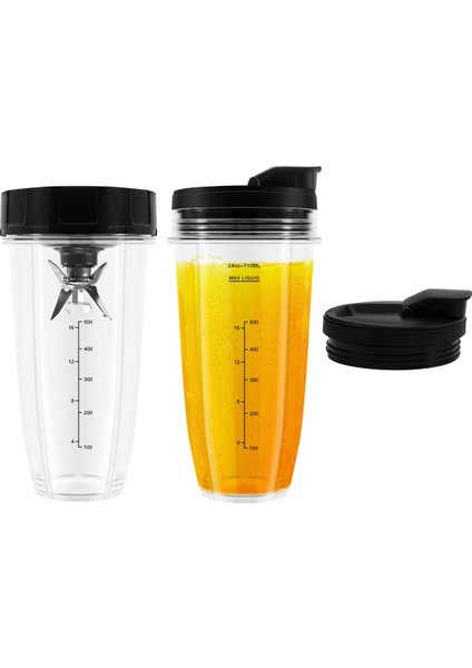Kapaklı 24 Oz Bardaklar, 7 Kanatlı Çıkarıcı Bıçak, Nutri Ninja Auto Iq Için (Yurt Dışından) fiyatları