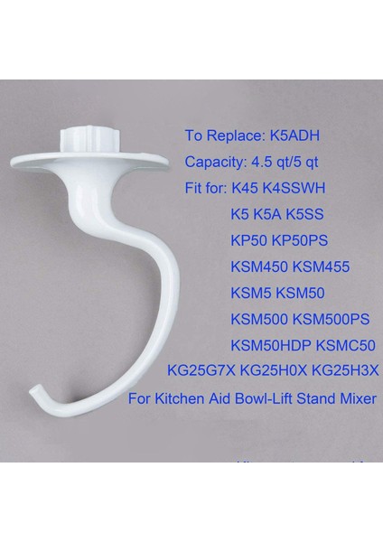 K5ADH Için Spiral Kaplamalı Metal Hamur Kancası ve Hamur Kancası Karıştırma Başlığı (Yurt Dışından)