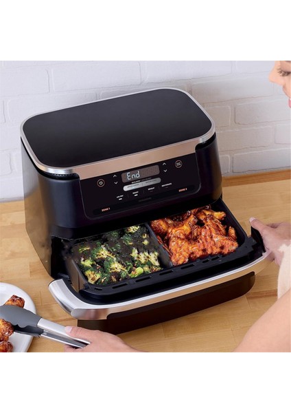 Ninja Dual Air Fryer Için 2 Adet Air Fryer Silikon Kaplamaları Yeniden Kullanılabilir (Yurt Dışından) modelleri