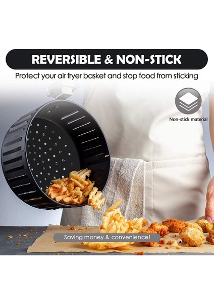 Air Fryer Silikon Kaplamalar 8 Inç Yuvarlak 7.5 Inç Kare Matlar Siyah (Yurt Dışından) fırsatları