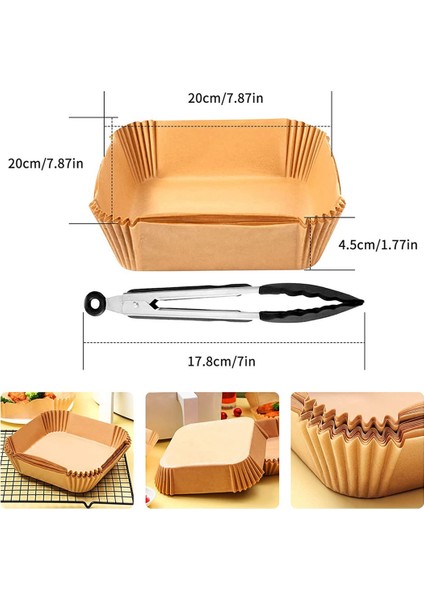 50 Adet Air Fryer Parchment Kağıdı, Pişirme, Barbekü Için Maşa ve Eldivenler (Yurt Dışından) fiyatları