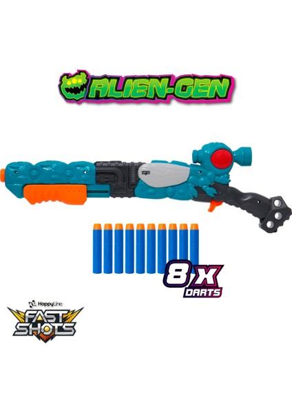 Allien- Gen Sonic Flytrap 10 Atış Dart Fırlatıcı Set