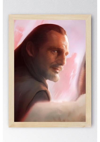 Star Wars Qui Gon Jinn Çerçeveli Tablo - Uzay Savaşları Fim Posteri Tablo