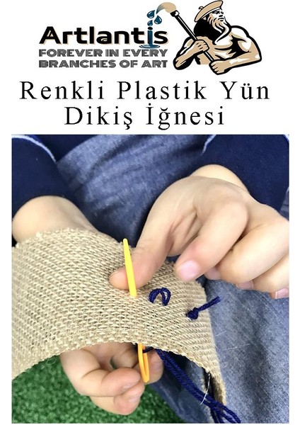 Renkli Plastik Yün Iğnesi 9 cm 10 Adet Plastik Dikiş Iğnesi Plastik Örgü Dikme Iplik Iğne Dokuma Iğnesi