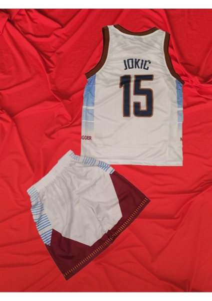 Denver Jokıc 15 Nefes Alan Terletmeyen Çocuk Basketbol Forması Mavi