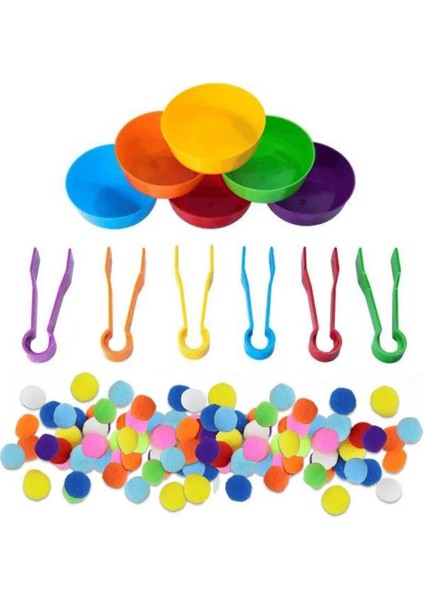 6MP#039LI Maşa Kase ve Ponponlu Aktarma Seti fiyatları