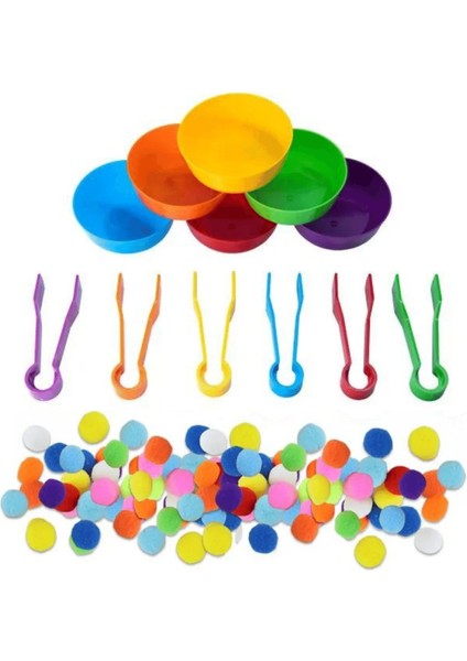 6MP#039LI Maşa Kase ve Ponponlu Aktarma Seti fırsatları