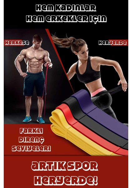 25 kg Direnç Bandı Kas Geliştirme Lastiği Fitness Pilates Cross Training Bant Siyah - Sert modelleri