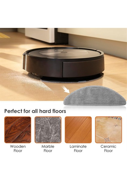 Combo I5, I5+,j5, J5+ Için 6 Pcs Parça Paspas Pedleri Robot Vakum Mikrofiber Yıkanabilir Yeniden Kullanılabilir Paspas Bezi (Yurt Dışından)