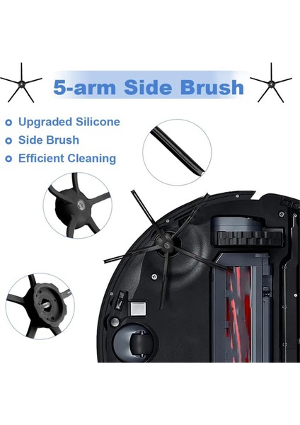 Roborock S7 Maxv Ultra/s7 Pro Ultra Elektrikli Süpürge Ana Yan Fırça Paspas Bezi Hepa Filtre Toz Torbaları Aksesuarları (Yurt Dışından)
