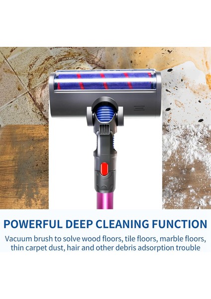 Dyson V7 V8 V10 V11 V15 Elektrikli Süpürgeler Için Hızlı Çıkarılabilir Rulo Fırça Başlığı - LED Işık, Sert Zeminler ve Halılar Için Temizleme Başlığı (Yurt Dışından)