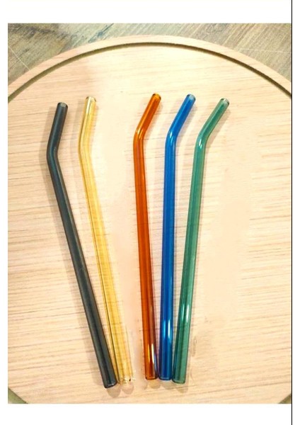 5 Adet Renkli Cam Pipet Isıya Dayanıklı Pipet Seti