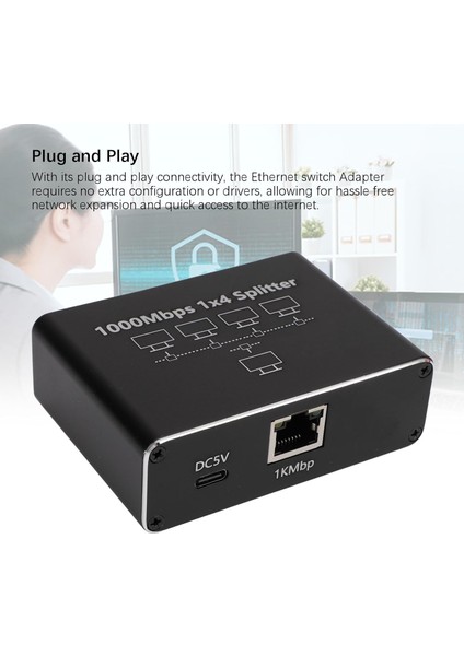 1 Gigabit Ethernet Anahtarı 4 Bağlantı Noktalı 1000MBPS, RJ45 1 Ila 4 Ethernet Splitter, RJ45 Lan Ağ Anahtarı 1-2 Gigabit Ağ Bölücü, Bilgisayar, Hub, Anahtar, Yönlendirici ZR889