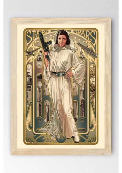 Star Wars Prenses Leia Çerçeveli Tablo - Uzay Savaşları Fim Posteri Tablo