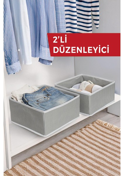 2'li Çekmece ve Raf Düzenleyici Gri
