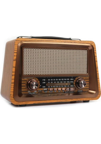 Gerçek Ahşap Eskitme Bluetooth Hoparlör Mp3 Çalar Müzik Kutusu Nostaljik Radyo