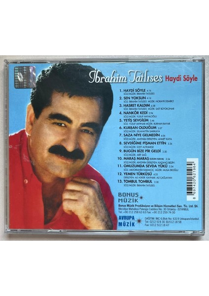 Ibrahim Tatlıses Haydi Söyle CD (Orijinal 2003 Baskı Cd)