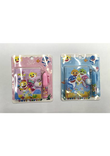 Kalemli Podifik Mini Defter - 3'lü Set - Köpek Balığı Figürlü