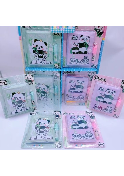 Kalemli Podifik Defter - 3'lü Set - Panda Figürlü