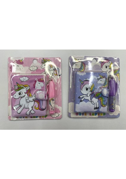 Kalemli Podifik Mini Defter - 3'lü Set - Unicorn Figürlü