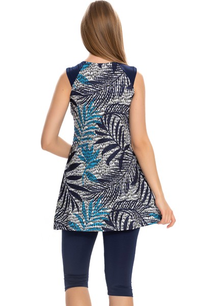 Sıfır Kol Taytlı Yarı Kapalı Mayo 157-512 Lacivert fiyatları