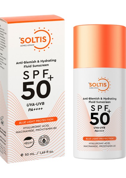 Nemlendirici Günlük Fluid Güneş Koruyucu Krem SPF50+ Pa++++, 50 ml