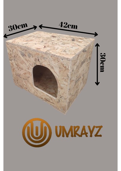 Dış Mekan Yağmura ve Soğuğa Dayanıklı Osb Kedi Evi Yuvası Sokak Dostlarımız Için Yan Kapı