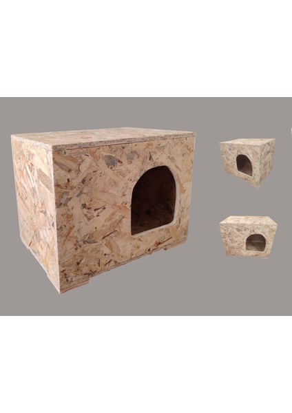 Dış Mekan Yağmura ve Soğuğa Dayanıklı Osb Kedi Evi Yuvası Sokak Dostlarımız Için Yan Kapı