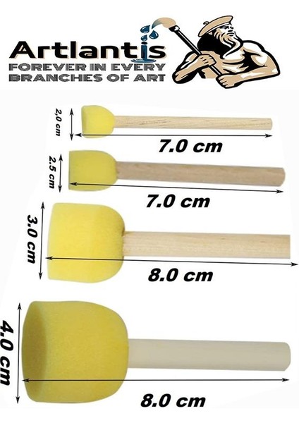 Rulo Kesik Uçlu ve Tampon Sünger Fırça Seti 8 Parça 1 Paket Ponpon Akrilik Boya Yağlı Boya Guaj Boya Sulu Boya Sanatsal indirimleri