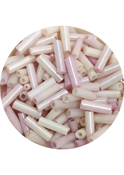 Uzun Boru Kesme Boncuk Çap 2mm Uzunluk 10 mm - 60 Gram - Mat Beyaz - BNC302