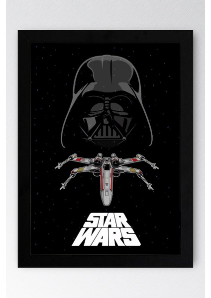 Star Wars Darth Vader Çerçeveli Tablo - Uzay Savaşları Fim Posteri Tablo