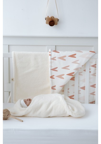 Peluş Kundak ve Çift Yüz Battaniye - Yeşil Ince Yapraklar fırsatları