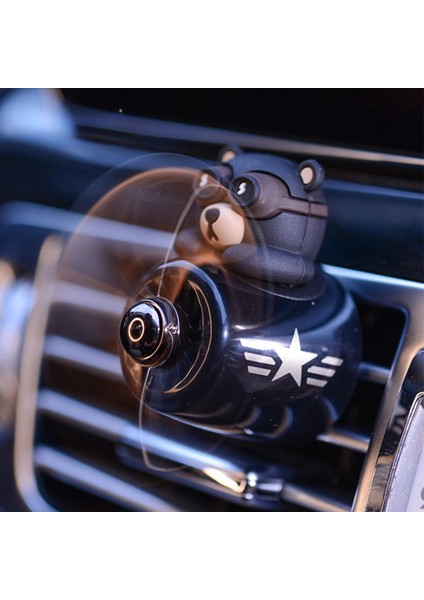 Pervaneli Siyah Klima Süsü Oto Koku Klipsi Sallanan Başlı Pilot Siyah Ayı Araba Hava Ferahlatıcı Maskot indirimleri