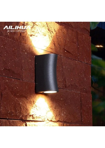 Elektrikle Çalışır, Alüminyum Antrasit Kasa, Çift Yönlü Iç ve Dış Mekan Aplik (Led Ampuller Hediye)