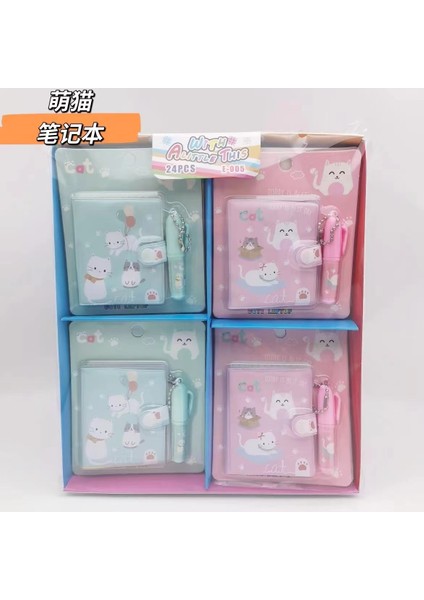 Kalemli Podifik Mini Defter - 3'lü Set - Kedi Figürlü