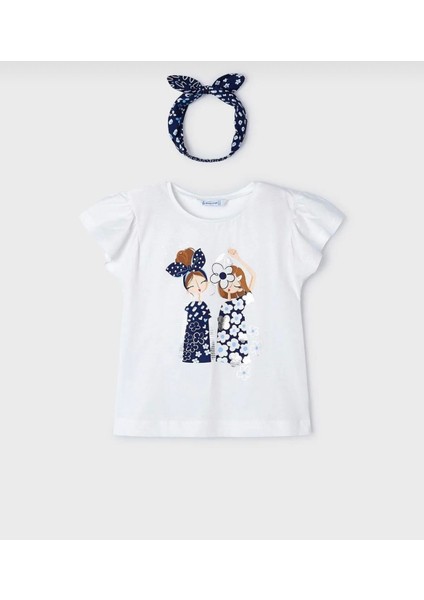 Kız Çocuk Saç Bantlı Tişört 3089