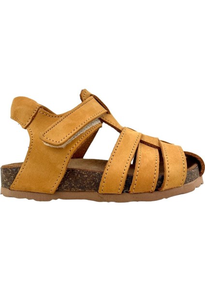 Örgülü Mantar Taban Erkek Sandalet Cat Nubuk