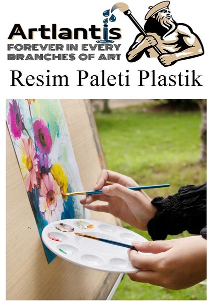 Resim Paleti Plastik 3 Adet Godeli Ressam Paleti Boyama Paleti Akrilik Boya Guaj Boya Suluboya modelleri