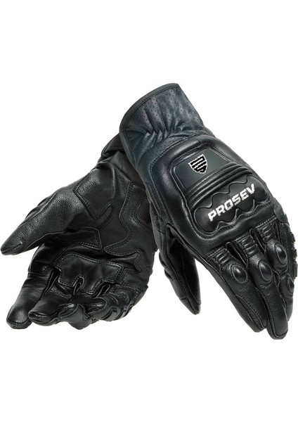 GL60 Carbon Titantum Deri Eldiven Siyah