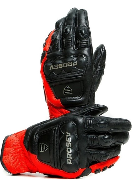 GL60 Carbon Titantum Deri Eldiven Kırmızı