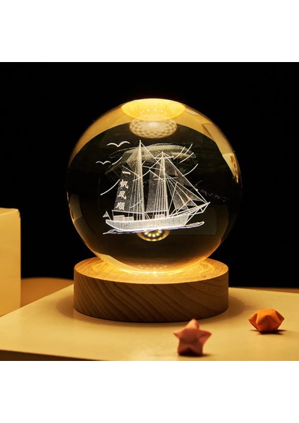 Dekoratif Atlı Aşk Temalı Cam Küre,hediyelik Gece Lambası(6 cm x 6 cm )
