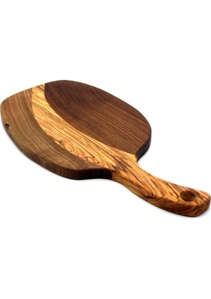 Ahşap Armut Sunum Tahtası Büyük Zeytin Ağacı 43 Cm