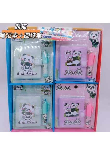 Kalemli Podifik Mini Defter - 3'lü Set - Panda Figürlü
