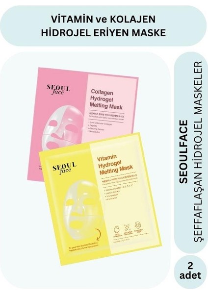Dermal Vitamin ve Kolajen Özlü Hydrojel Şeffaflaşan Eriyen Maske 34 gr 2 Adet