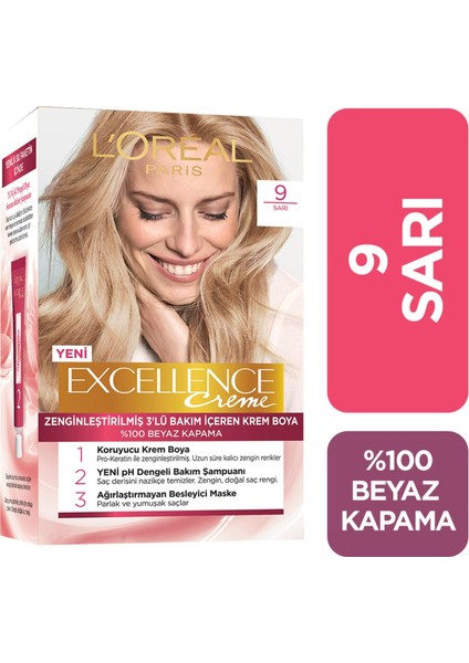 Excellence Creme Saç Boyası 9 Sarı