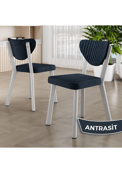 Arfe Serisi 6 Adet Mutfak Sandalyesi Beyaz Metal Iskeletli Babyface Kumaş fiyatları