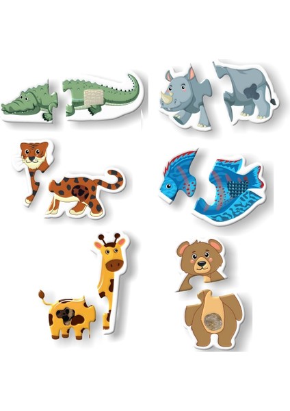 Dokun Hisset Baby Puzzle 12 Tanesi Dokulu 24 Dev Parça 2 Set Bir Arada