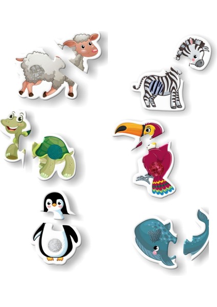 Dokun Hisset Baby Puzzle 12 Tanesi Dokulu 24 Dev Parça 2 Set Bir Arada